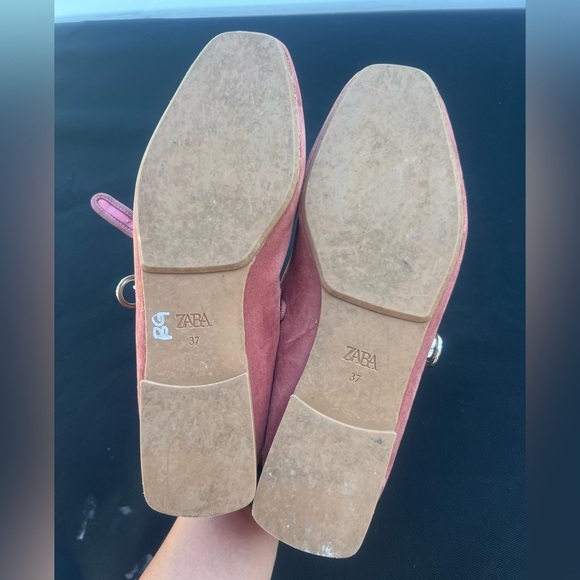 Zara, velvet, Mary Jane-style, ballet flats size 37 - Picture 4 of 8